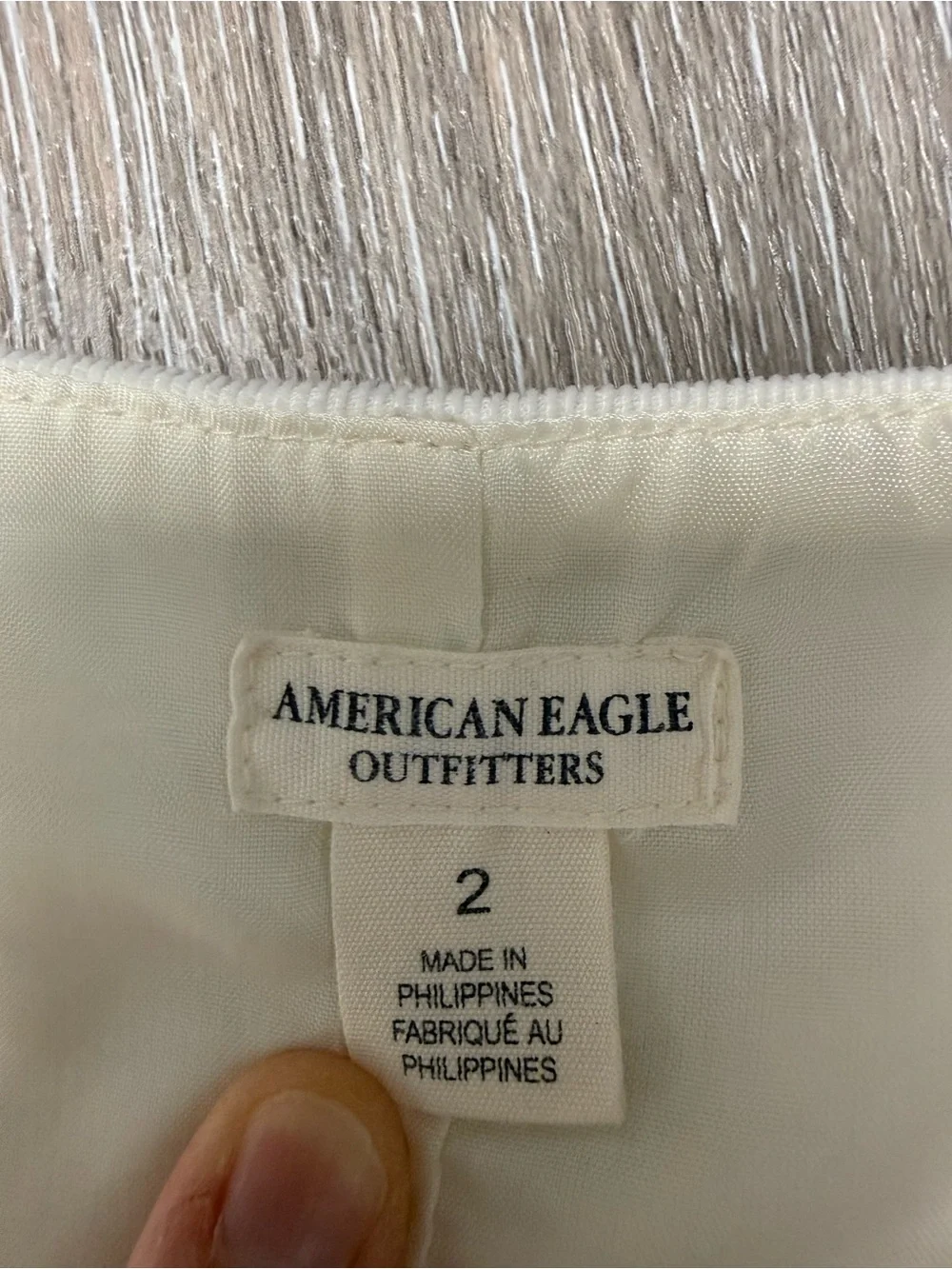 VTG Y2K American Eagle White Corduroy Skirt 2 Rosette Drop Waist Mermaid